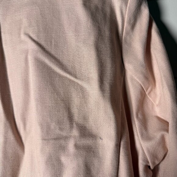 Evereve Lenox Blazer Pink Sz L 100% Cotton Double Breasted 4 Silver Buttons - Picture 5 of 8